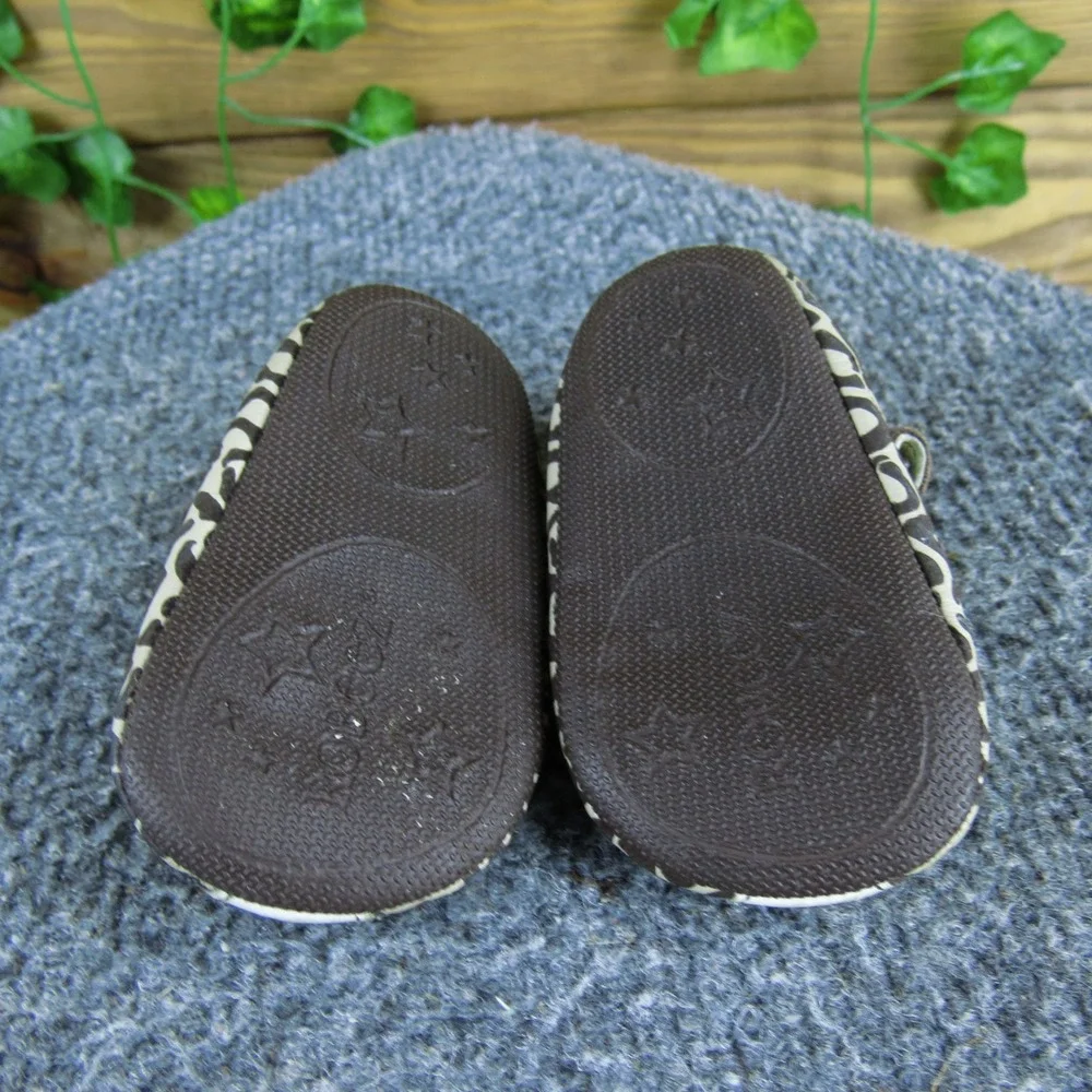 Robeez Crib Shoes Toddler Leopard Print Leather‎ Size 2 Cute Soft Sole